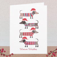 Teckel Honden in Santa Hats Kerstmis