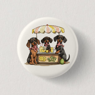 Teckel Honden Lemonade Stand Ronde Button 3,2 Cm