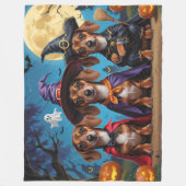Teckel Honden Pompoen Halloween Funny Fleece Deken (Voorkant)