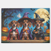 Teckel Honden Pompoen Halloween Funny Magneet (Voorkant)