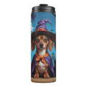 Teckel Honden Pompoen Halloween Funny Thermosbeker (Voorkant)