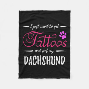 Teckel Hondenliefhebber Tattoo Shirt Funny Dog Mom Fleece Deken