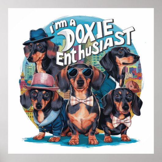 Teckel ik ben een Doxie liefhebber Poster (Voorkant)