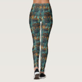 Teckel Kerst Feestelijke reis Leggings (Achterkant)