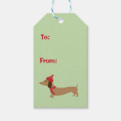 Teckel Kerst Groene Gift Labels met String Cadeaulabel (Voorkant)