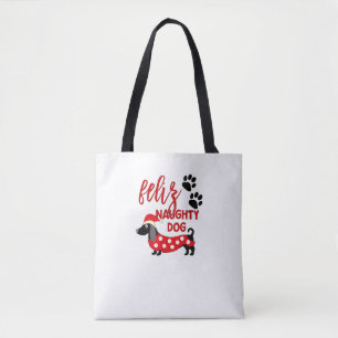 Teckel Kerst Shirt _ Funny Feliz Naughty Do Draagtas