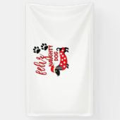 Teckel Kerst Shirt _ Funny Feliz Naughty Do Spandoek (Verticaal)