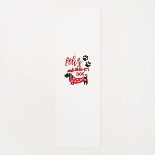 Teckel Kerst Shirt _ Funny Feliz Naughty Do Yogamat