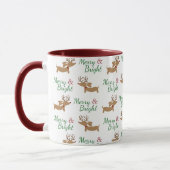 Teckel Kerst Vrolijk & Bright Wiener Dog Mok (Links)