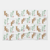 Teckel Kerst Vrolijk & Helder Schotel Handdoek (Horizontaal)