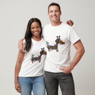 Teckel Kerstverlichting Rendier Antlers Hond T-shirt