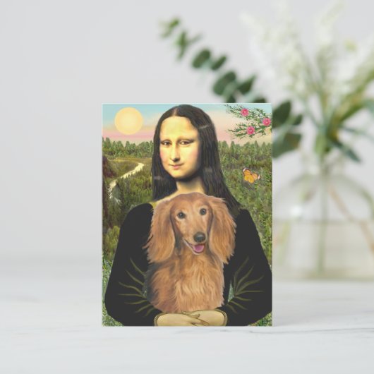 Teckel (LHSable) - Mona Lisa Briefkaart (Staand voorkant)