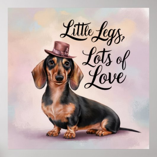 Teckel Little Legs Veel liefde Poster (Voorkant)