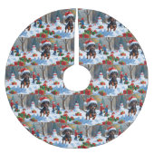 Teckel loopt in de sneeuw met kerst Pet Kerstboom Rok (Voorkant)