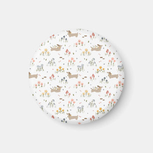 Teckel Lover Weiner Dog Sausage Dog Wildflower Magneet