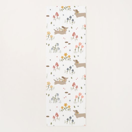Teckel Lover Weiner Dog Sausage Dog Wildflower Yogamat (Achterkant)