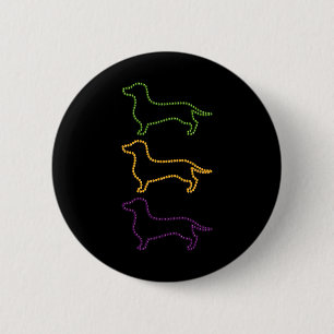Teckel Mardi Gras Kralen Ronde Button 5,7 Cm
