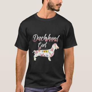 Teckel Meisje Shirt Pet Dog Floral Gift
