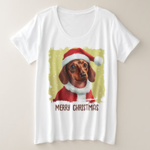 Teckel met Kerstman Outfit - Kerstmis 1 Grote Maat T-shirt