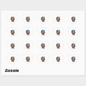 Teckel met zonnebril 4 hart sticker (Vel)