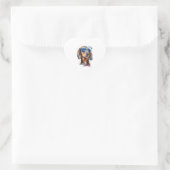 Teckel met zonnebril 4 hart sticker (Tas)