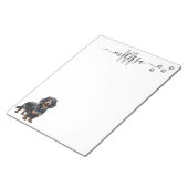 Teckel monogram gepersonaliseerd notitieblok (Schuin)