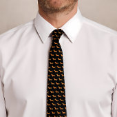 Teckel Patroon Schattige Wiener Dog Print Zwart Stropdas