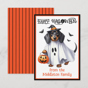 Teckel Puppy Hond Happy Halloween Notitiekaartje