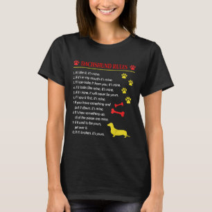 Teckel Puppy Schattige Grappig 10 Regels Liefhebbe T-shirt