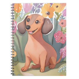 Teckel puppy | Waterverf hond huisdier Notitieboek