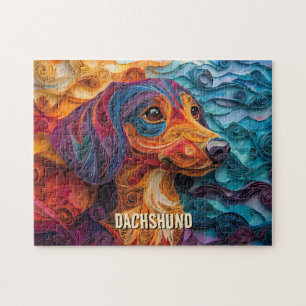 Teckel Quilling Art Dog Portret Legpuzzel