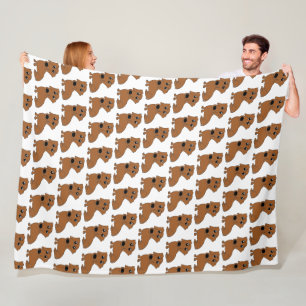 teckel rode cartoon fleece deken