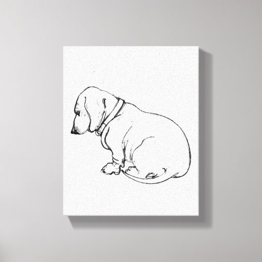 teckel schets op gestrekte canvas (Voorkant)