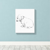 teckel schets op gestrekte canvas afdruk (Insitu (Houten vloer))