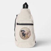 Teckel Schilderen Smooth Black & Tan Red Dog Art Sling Bag (Voorkant)