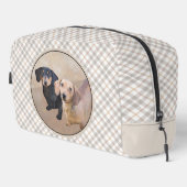 Teckel Schilderen Smooth Black & Tan Red Dog Art Toilettasje (Rechterhoek)