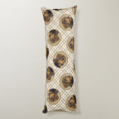 Teckel Schilderen Wire-haired Black & Tan Dog Art Lichaamskussen (Achterkant (Verticaal))