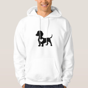 Teckel silhouet met hart hoodie