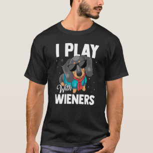 Teckel spelen met Wieners Doxie Doggie Weiner Ow T-shirt