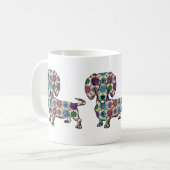 Teckel - tasse de café colorée (Devant gauche)