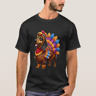 Teckel Turkije Funny Thanksgiving Dierenhond Huisd T-shirt