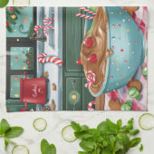 Teckel Vakantie Bakken: Feestelijke Kerst Theedoek (Gevouwen)