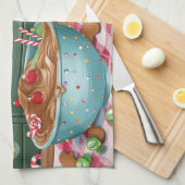 Teckel Vakantie Bakken: Feestelijke Kerst Theedoek (Quarter Fold)