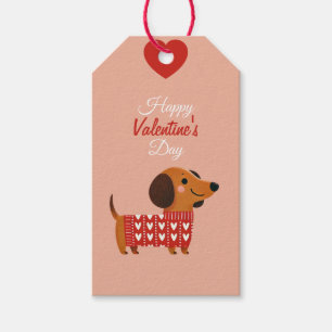 Teckel Valentijnsdag Gift Label Cadeaulabel