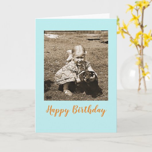 teckel Verjaardag Kaart (Gele Bloem)