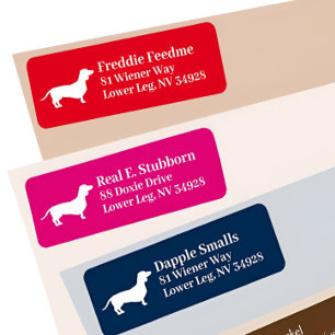 Teckel Wiener Dog Hete roze Adresetiketten Etiket