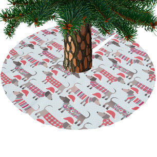 Teckel Wiener Worstenhonden in Kerst Petten Kerstboom Rok