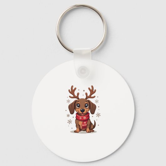 Teckel Winter Joy Sleutelhanger (Voorkant)