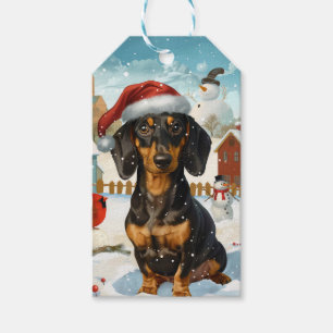 Teckel Winter Wonderland Christmas Joy Cadeaulabel