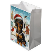 Teckel Winter Wonderland Christmas Joy Medium Cadeauzakje (Achterkant Gekanteld)